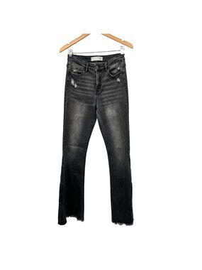 Bridge by Gly Womens Flare Leg Jeans Distressed High Rise Gray Size 28 Waist